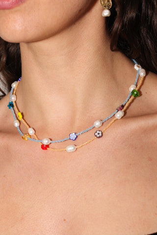 Daisy Necklace - Blue