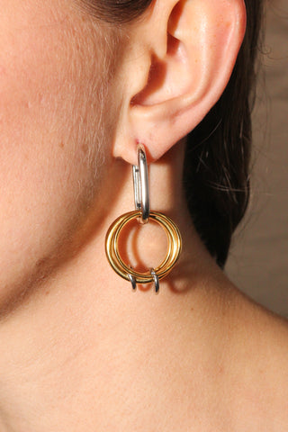Trois Earrings - Silver and Gold