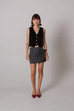 Rose Maria Skirt - Grey Suiting