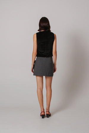 Rose Maria Skirt - Grey Suiting