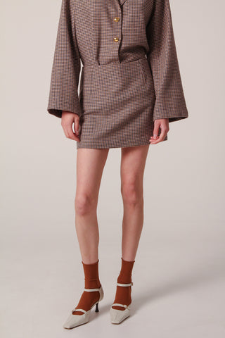 Maria Mini Skirt - Houndstooth